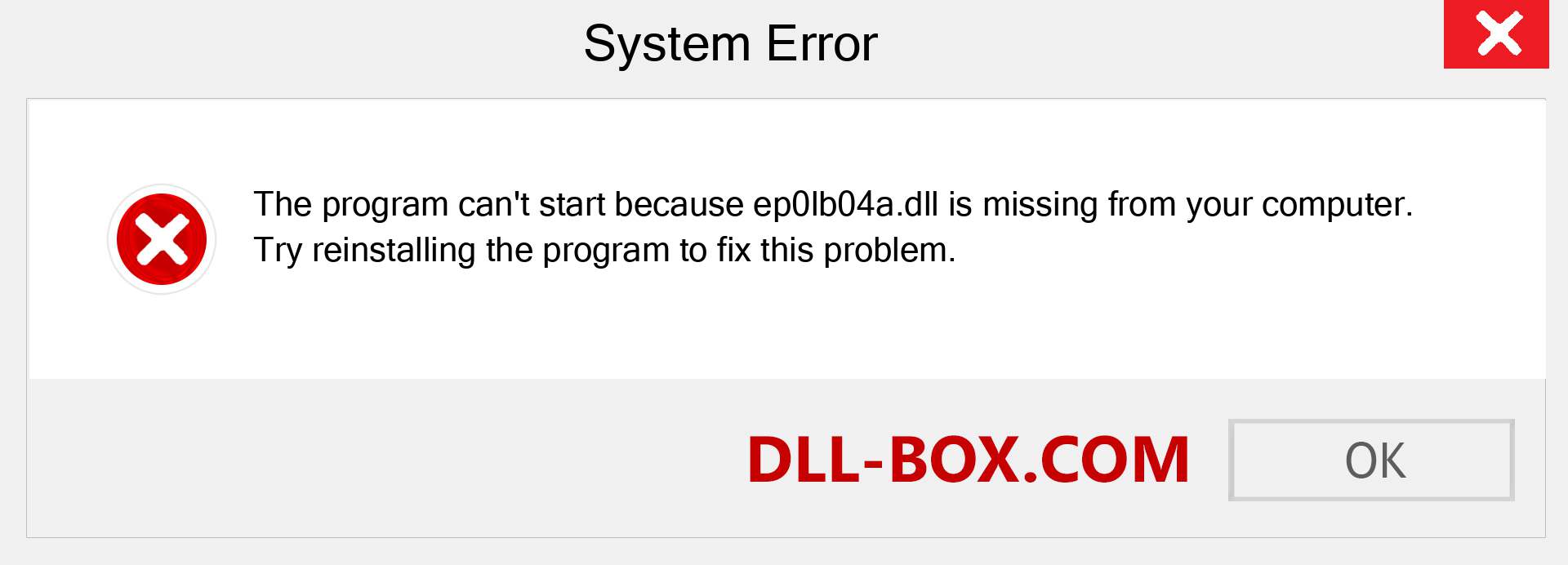  ep0lb04a.dll file is missing?. Download for Windows 7, 8, 10 - Fix  ep0lb04a dll Missing Error on Windows, photos, images